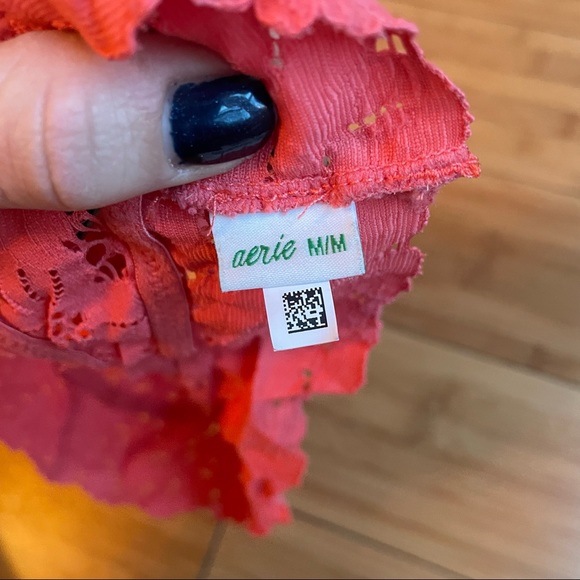 2 bra bralette lot Aerie sz Medium grey orange - Picture 3 of 5